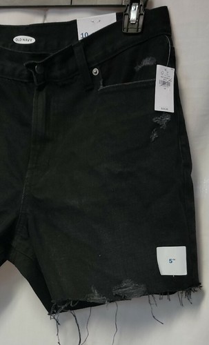 NWT Woman OLD NAVY Distressed JEAN SHORT Size 10 Black with Raw Hem $39.99 - Bild 4 von 5