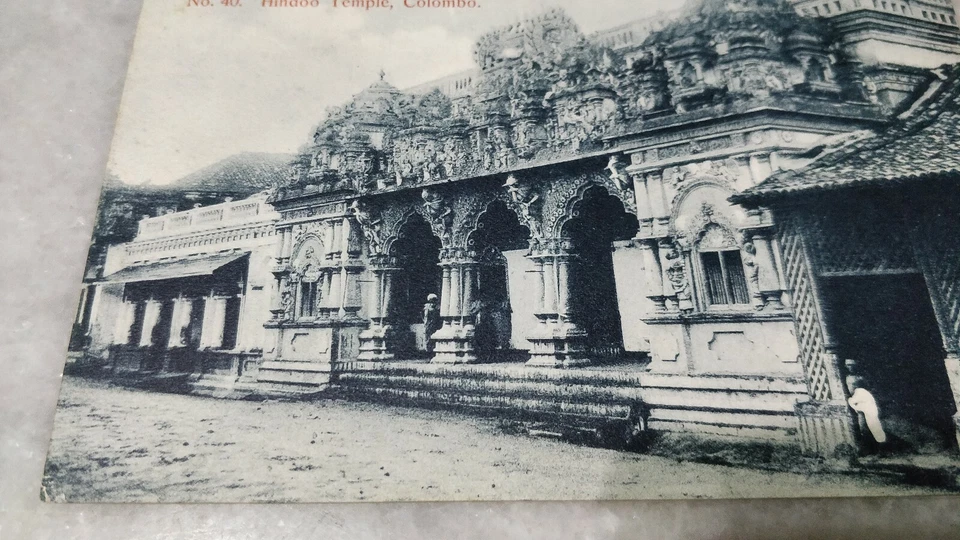 1907 Ceylon No.40 Hindoo Temple Colombo King Edward 6c Red Stamp Postcard to Fr - Image 3 of 4