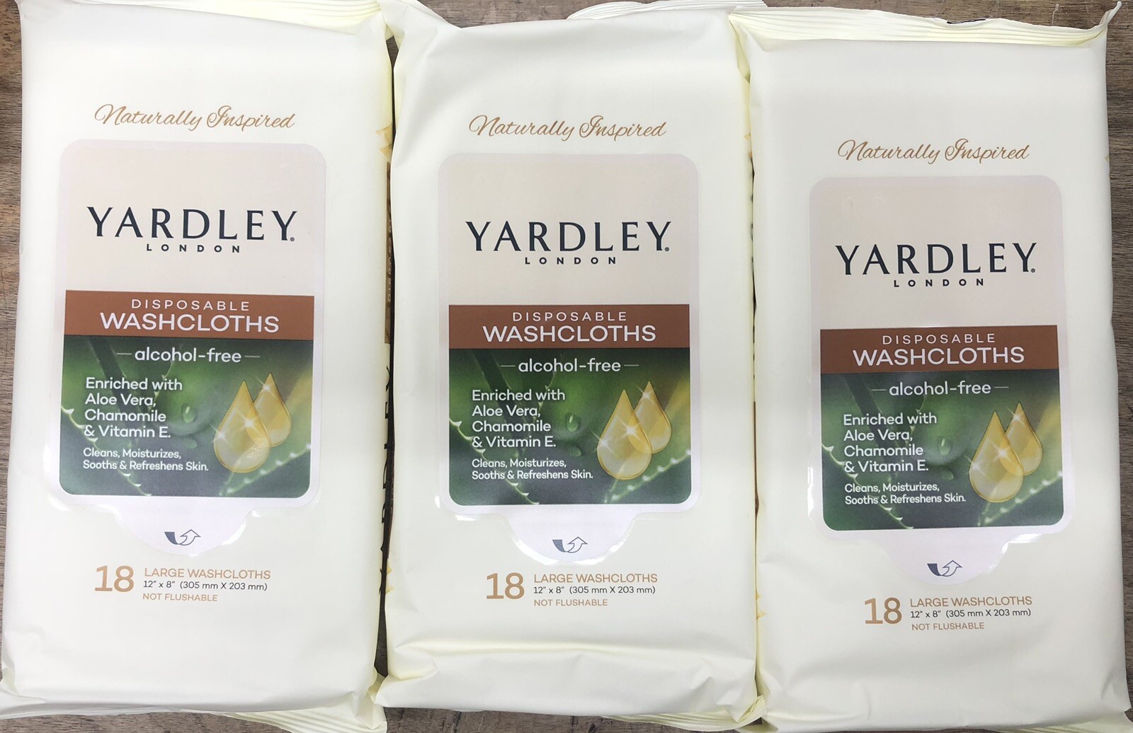 3 Pack Yardley London Disposable WashCloths 18 Count Each Free