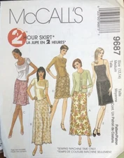 McCall's 9687 Misses' Skirts in Two Lengths   Sewing Pattern Size 12, 14 Uncut