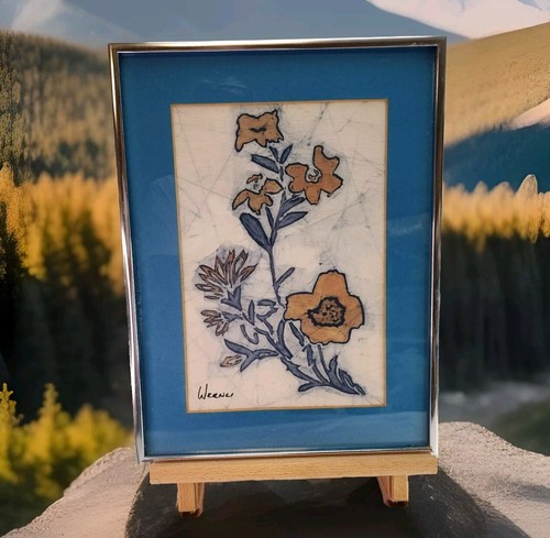 Arte mate enmarcado firmado acuarela original de Cara Wernli de colección - Imagen 1 de 8