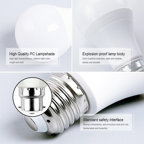E27/B22 LED Bulbs Light Globe 7W/9W/12W/15W/18W Cool White Fancy Lamp 175-265V - Picture 3 of 20