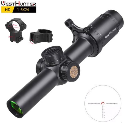 WestHunter HD 1-6x24 IR Rifle Scope Beleuchtete Weit winkel Zielfernrohrs Jagd