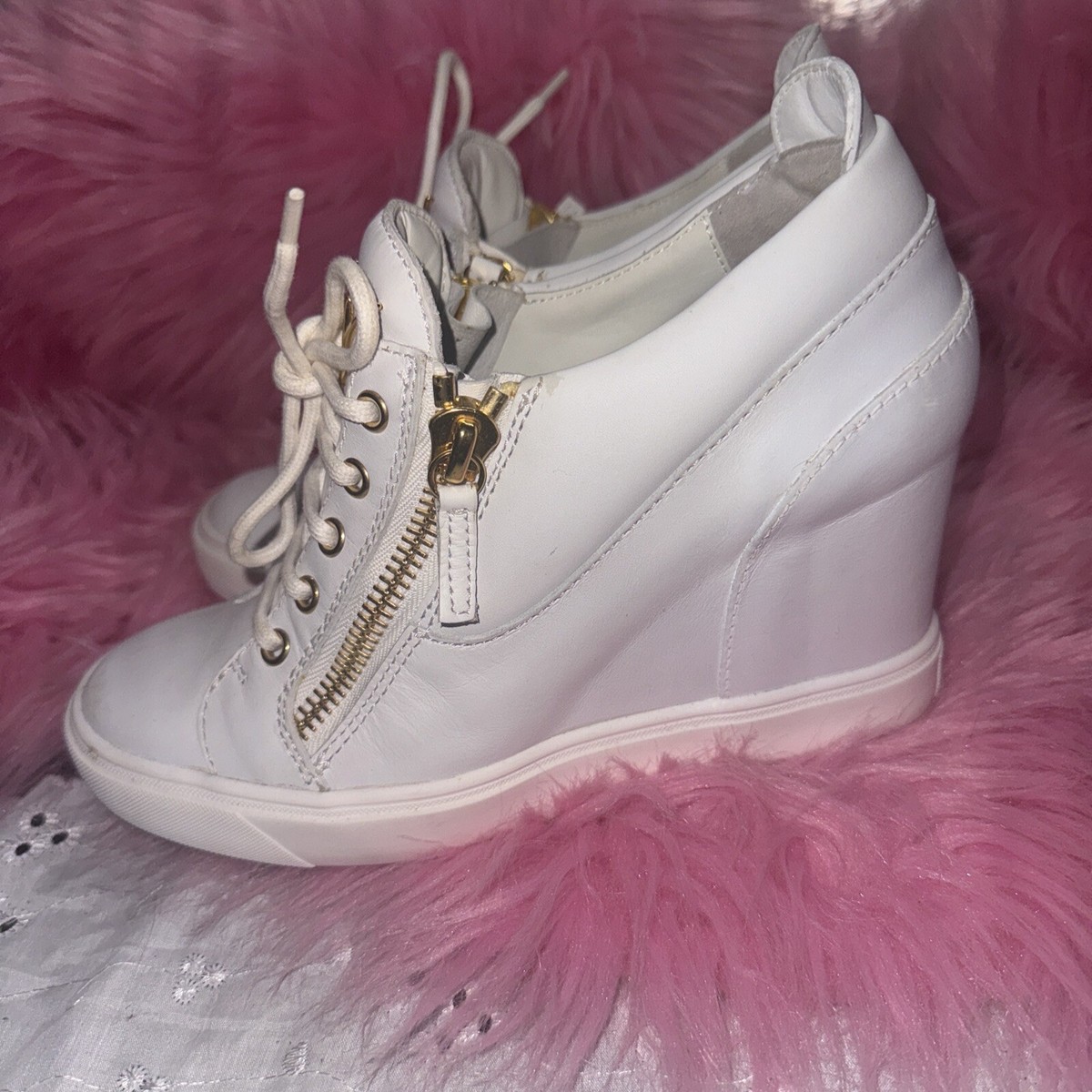 スニーカー GIUSEPPE ZANOTTI Women Sneakers 391849 RW00017 WHITE Giuseppe Zanotti sneakers 39 women Wedge Hidden Heel White