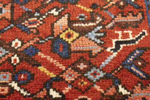 Halbantik Orientteppich Rostrot Geometrisch Tribal Bauernteppich 5X6 ft - Bild 22 von 24
