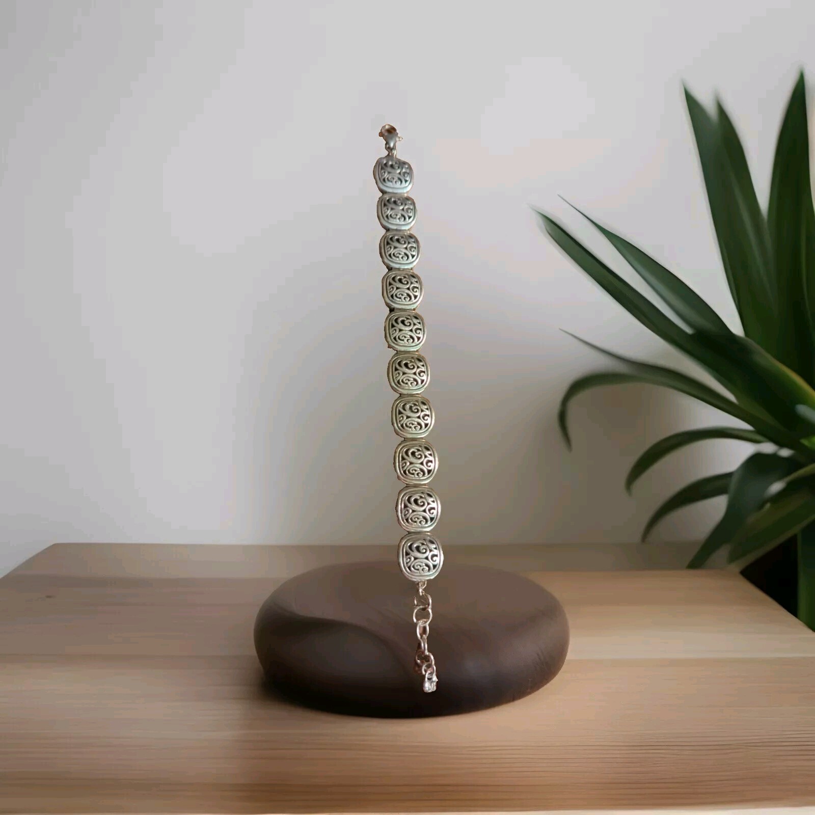 BRIGHTON Silver Scrollwork Medallion Bracelet (Re… - image 3