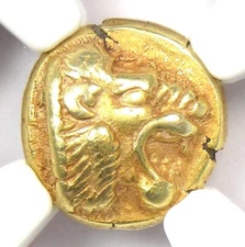 Lesbos Mytilene EL Hecte Lion Hekte Coin 521 BC Certified NGC XF (EF) 5/5 Strike