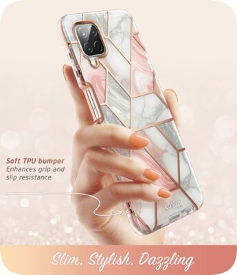 For Samsung Galaxy A12, i-Blason Full Body with Screen Case Stylish Cover,Marble