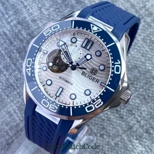 41mm NH39A Automatic Mechanical Mens Watch Skeleton Dial Sapphire Glass Bliger