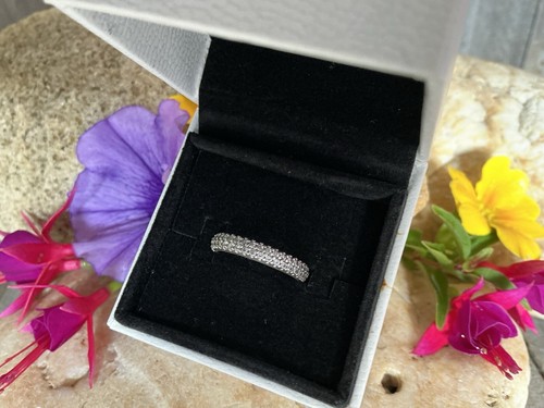 PANDORA ALE 925 Sterling Silver Pavé Cubic Zirconia Ring Size 52 - Picture 7 of 8
