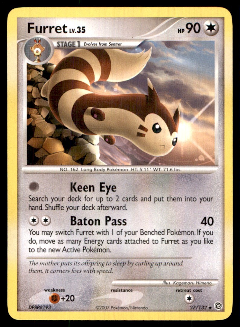 2007 Diamond & Pearl - Secret Wonders Furret Stage 1/Rare #27