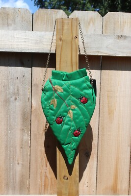NWT Urban Outfitters Renewal Isis Couture Green Leaf Lady Bug Bag / Handbag