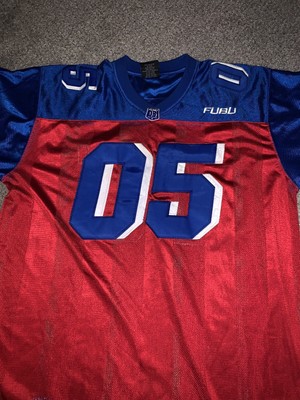 blue and red football jersey