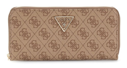 Portefeuille GUESS Laurel II SLG Large Zip Around L portefeuille logo latte marron clair neuf