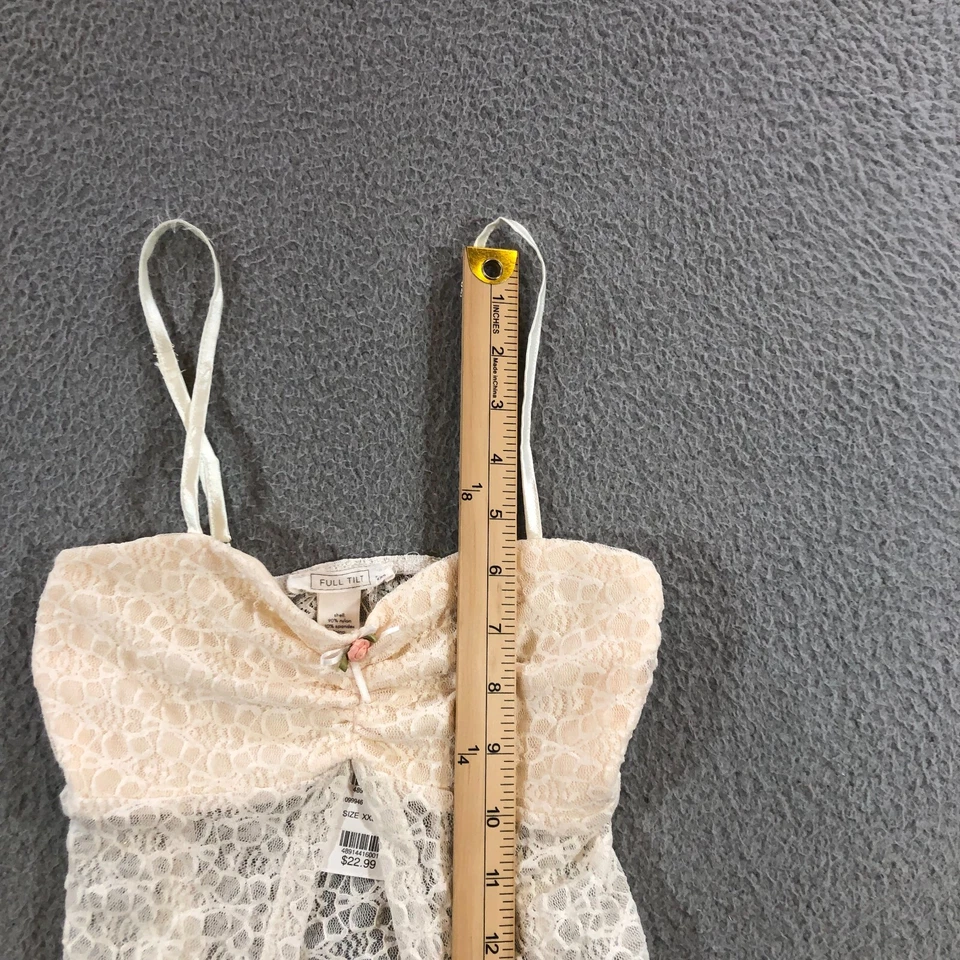 full tilt laced top womens XXS pink bow flower babydoll - Image 4 of 4