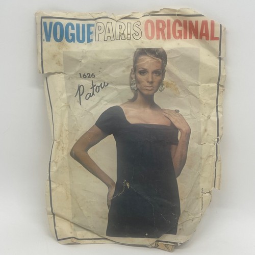 Vogue Paris Original Vintage 1960s Paros Dress Sewing Pattern #1626 Size 14 cut