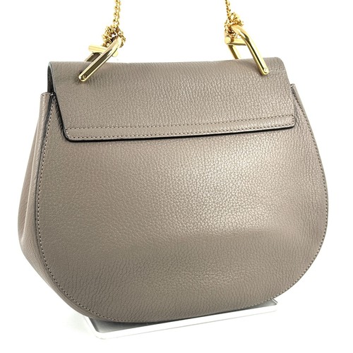 Chloe Drew Shoulder Bag Chain Shoulder Gray Greige #A465 - Picture 3 of 24