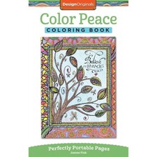 COLOR PEACE-Perfectly Portable Pages-Zentangle Design-Adult Paper Coloring Book