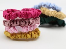 10 Mixed Color Satin Elastic Scrunchie Hair Band Rope Elastic-Band Loop Ponytail