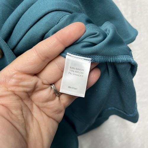J Jill Wearever Blazer Doble Cara Jersey Chaqueta Mujer Pequeña Pequeña Azul Teal - Imagen 7 de 9