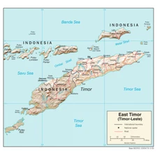 East Timor Leste Physical Geographic Physiographic Map Country Nation Print