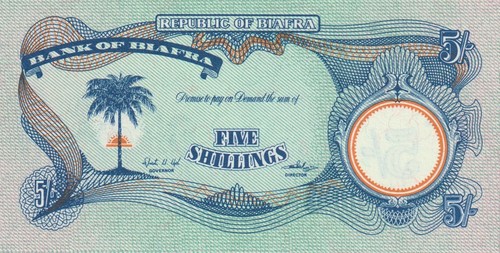 Biafra 5 Shillings 1968 - 1969 P 3 b WITHOUT SERIAL NUMBER Gem UNC - Picture 2 of 5