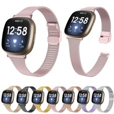 For Fitbit Versa 3 /Sense Stainless Steel Metal Mesh Watch Band Strap Wristband