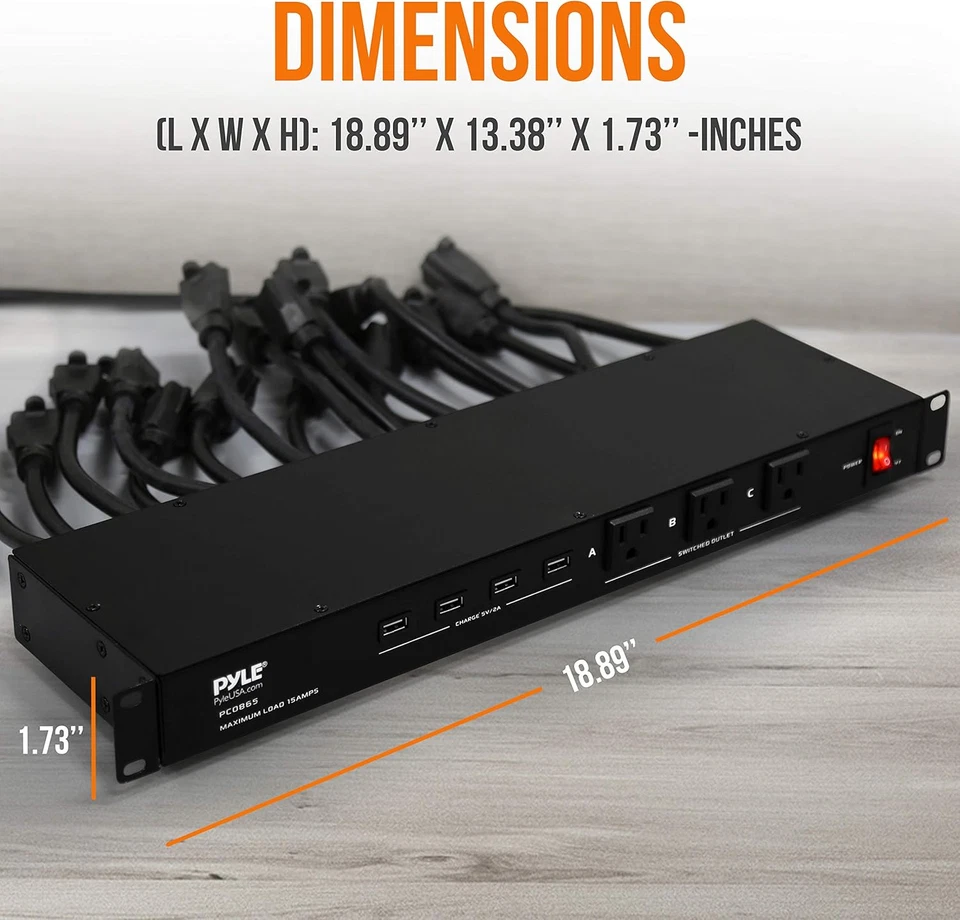 Tira acondicionadora central de fuente de distribución de energía PDU 19 salidas 1U 19" montaje en rack Foto 2 de 4