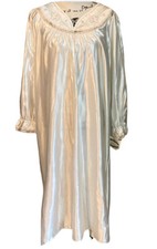 Cachet Vintage Sears Satin Nightgown Womens Sz Med Floral Ivory Lace Trim NWT
