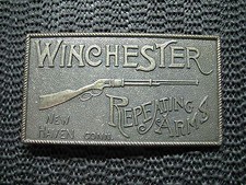 WINCHESTER REPEATING ARMS BELT BUCKLE VINTAGE RARE MADE UNDER LICENSE USA 