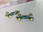 2 x  Lesney Matchbox Toys No.19 Lotus Racing Cars.Playworn