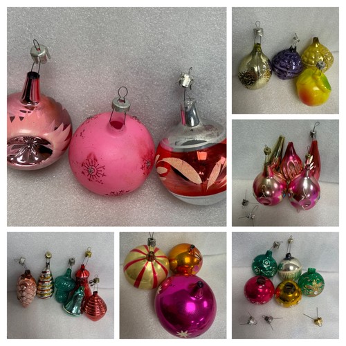 Juego de 30 adornos navideños vintage soviéticos de vidrio - decoraciones navideñas retro - Imagen 23 de 24