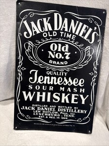 Jack Daniels  Y2k vintage USA made Tennessee Sour Mash Metal Signage