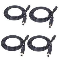 4pcs/pack1m/3.28ft Black 5.5mm x 2.5mm DC Plug Extension Cable DC Extension C...