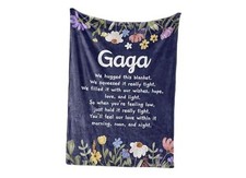 Gaga Gifts for Grandma, Gifts for Gaga, Flannel Throw 50 65 inch Blue Flowers