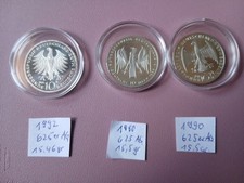 10 D-Mark M&uuml;nzen 625er Silber 3St&uuml;ck
