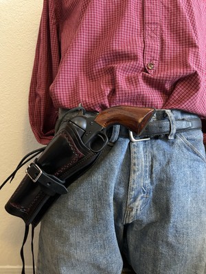 Left Hand Western Cross Draw Quick Holster Fits Colt 1873 Uberti Pietta EMF 5.5''