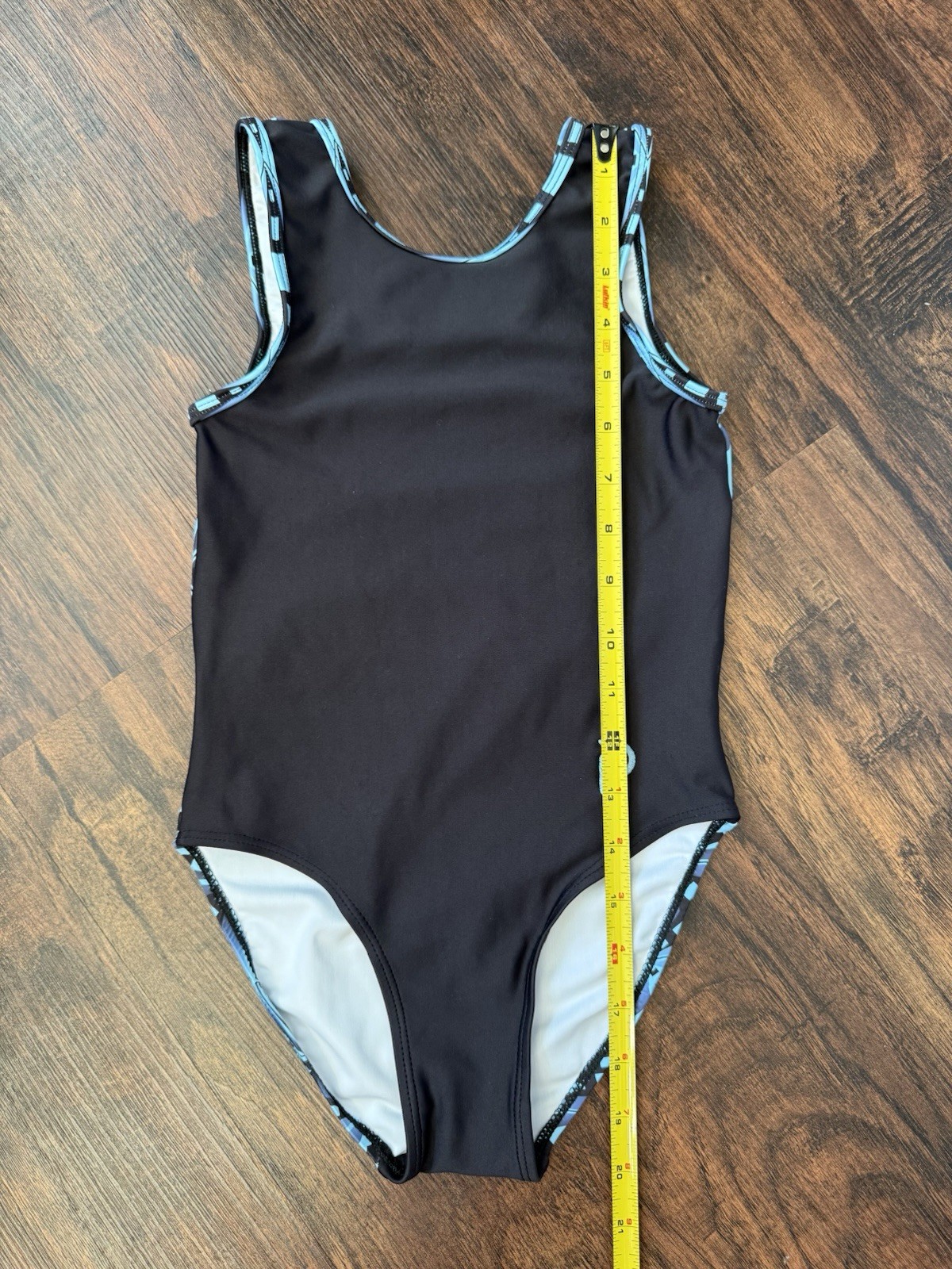 Plum Practicewear Leotard Geometric Black And Blue Size Child M Gymnastics