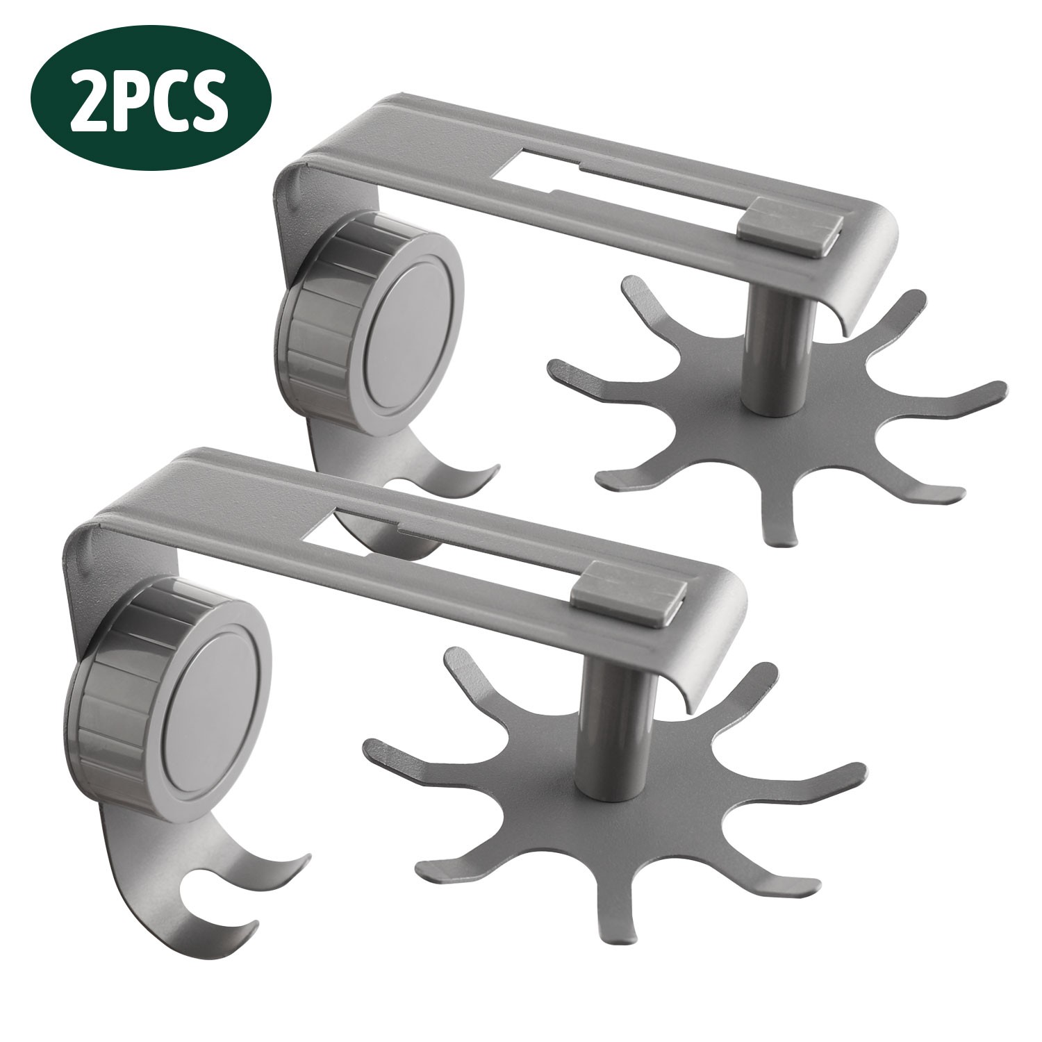 2pcs Kitchen Utensil Rotary Hook Wall Mounted Rack Tool Storage Hanger No-Drill