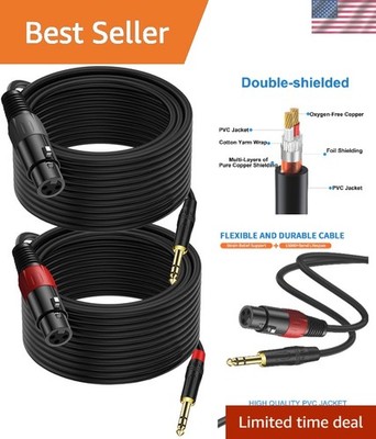 XLR to 1/4 TRS Stereo Adapter,XLR Female to 1/4 Inch 6.35mm Stereo Balanced M...