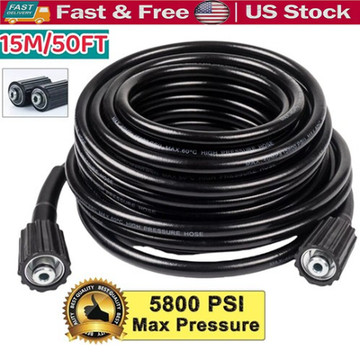 #ad #ad High Pressure Washer Hose 15M 50FT 5800PSI M22 14mm Power Washer Extension Hose $20.98
