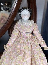 Antique German Flat Top China Head Porcelain Doll 15  