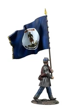 W. Britain - Confederate in Frock Coat Marching with State of Virginia Fl #31491