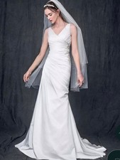 David's Bridal Wg3551 Satin Gown with Side Embellishment Size 20w Nwot