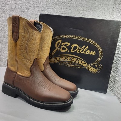 J.B. Dillon Reserve JBRG201 Oak/Honey Leather Boots Men's Size US 9EW, 10.5D