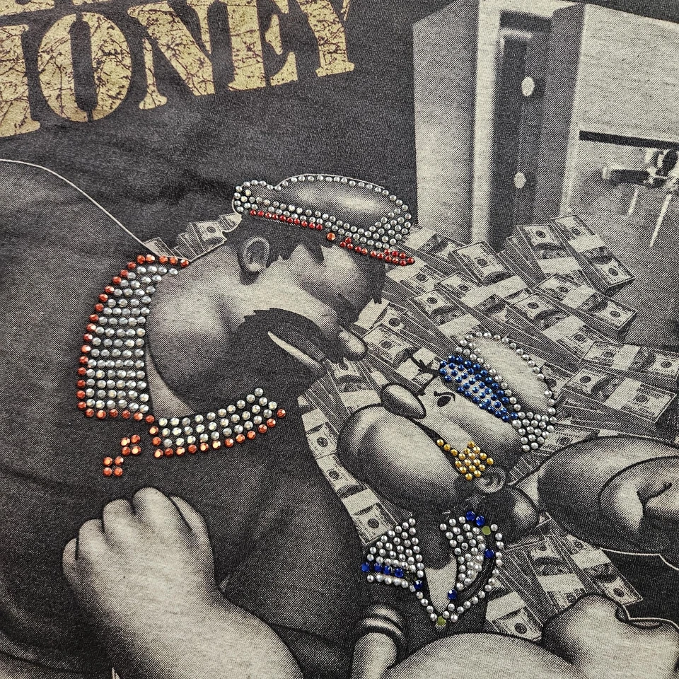 Mad Money Shirt Mens 2XL Tall Black Shaka Wear Popeye Bluto Graphic Tee Hip Hop - Image 3 of 4