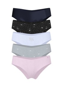 Lot 5 Victoria&rsquo;s Secret sz M No-Show Cheeky Tanga Panty Bundle Pack Cheekster