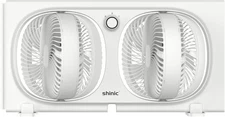 9" Twin Window Fan with 180°+90° Rotatable Fans, Vertical Window Fan