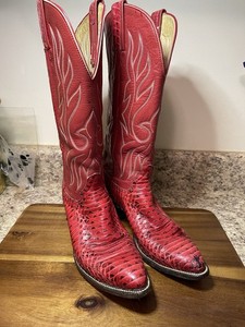 Red Snakeskin Cowboy Boots | eBay display picture 2