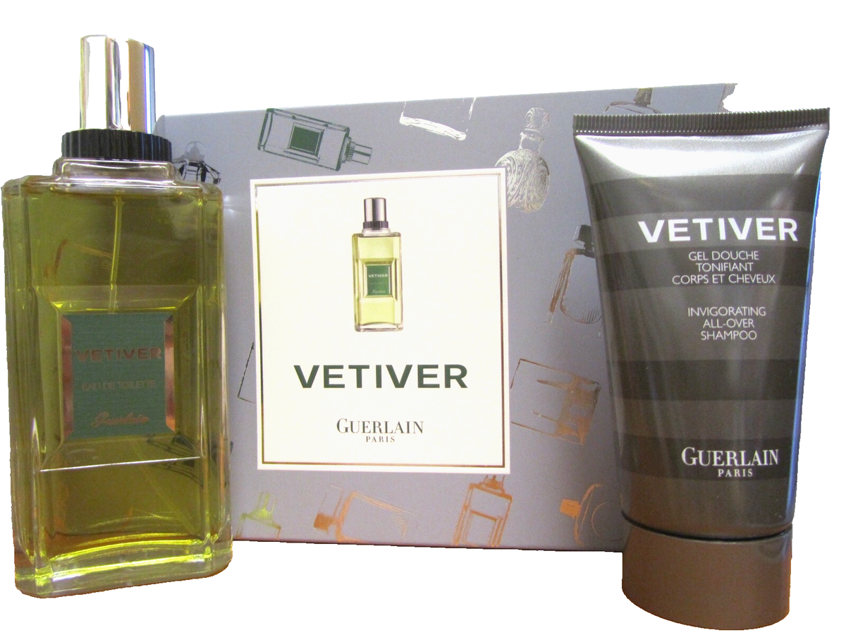 VETIVER BY GUERLAIN GIFT SET MEN COLOGNE 2 PCS/ 3.4 OZ EDT +2.5OZ